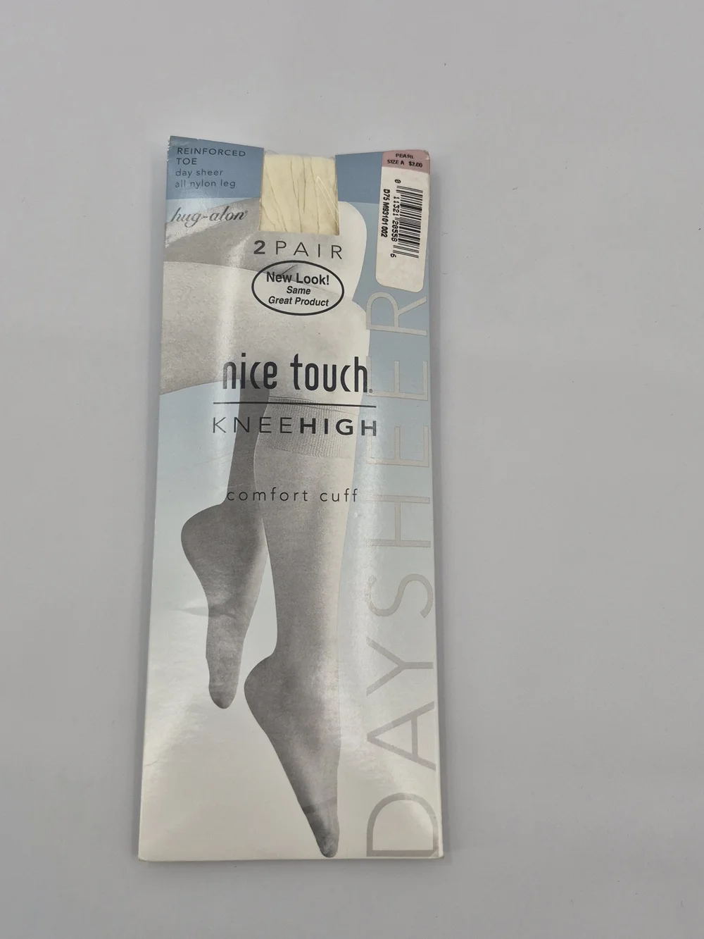Nice Touch Knee High Comfort Cut Day Sheer Reinforced Toe Pearl Size A NEW